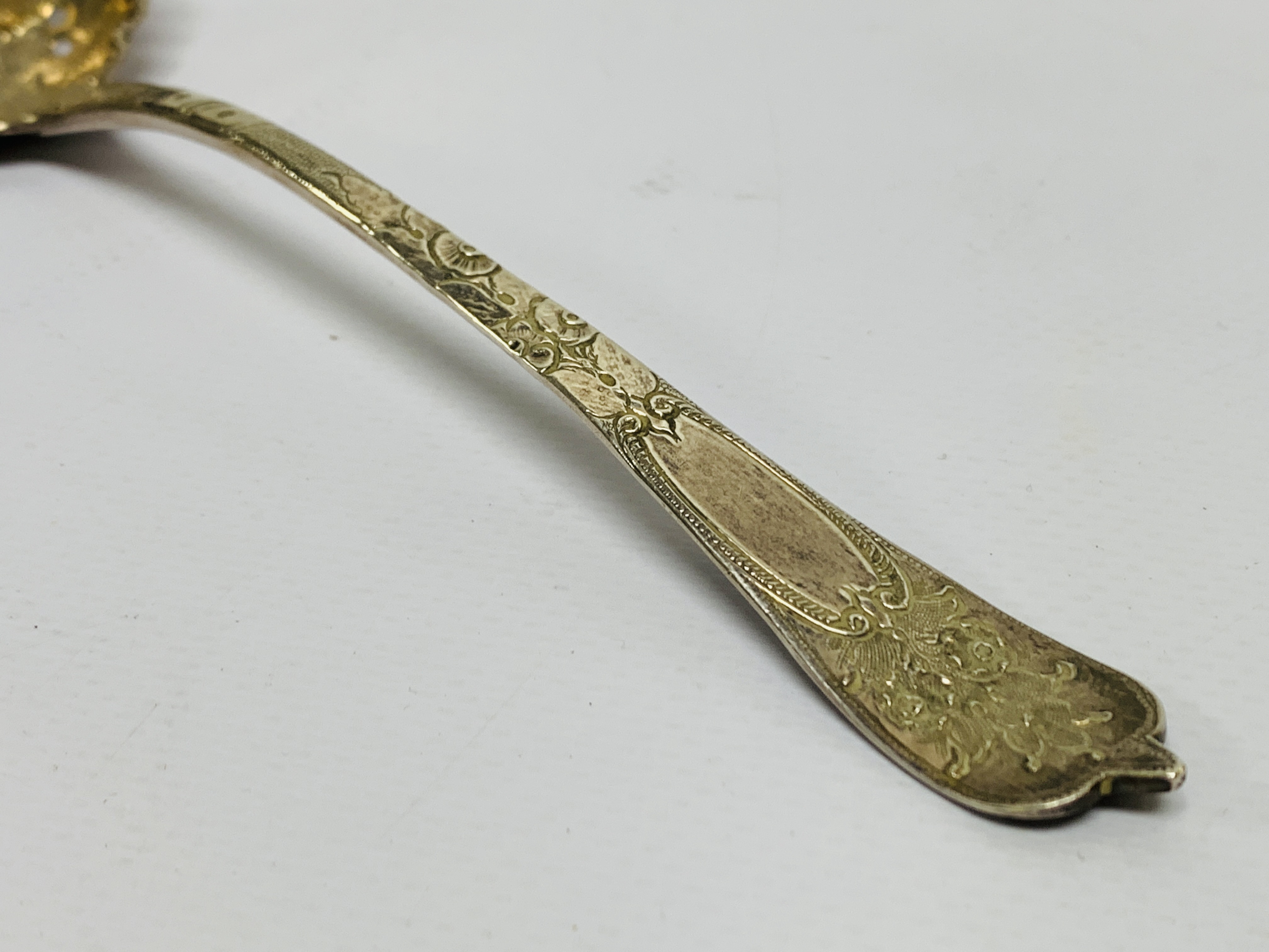 A SILVER SIFTER SPOON, HESTER BATEMAN, LONDON 1784, - Image 3 of 8