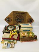BOX OF ASSORTED VINTAGE GAMES TO INCLUDE A CHAD VALLEY HOOVERMATIC WASHING MACHINE IN ORIGINAL BOX,