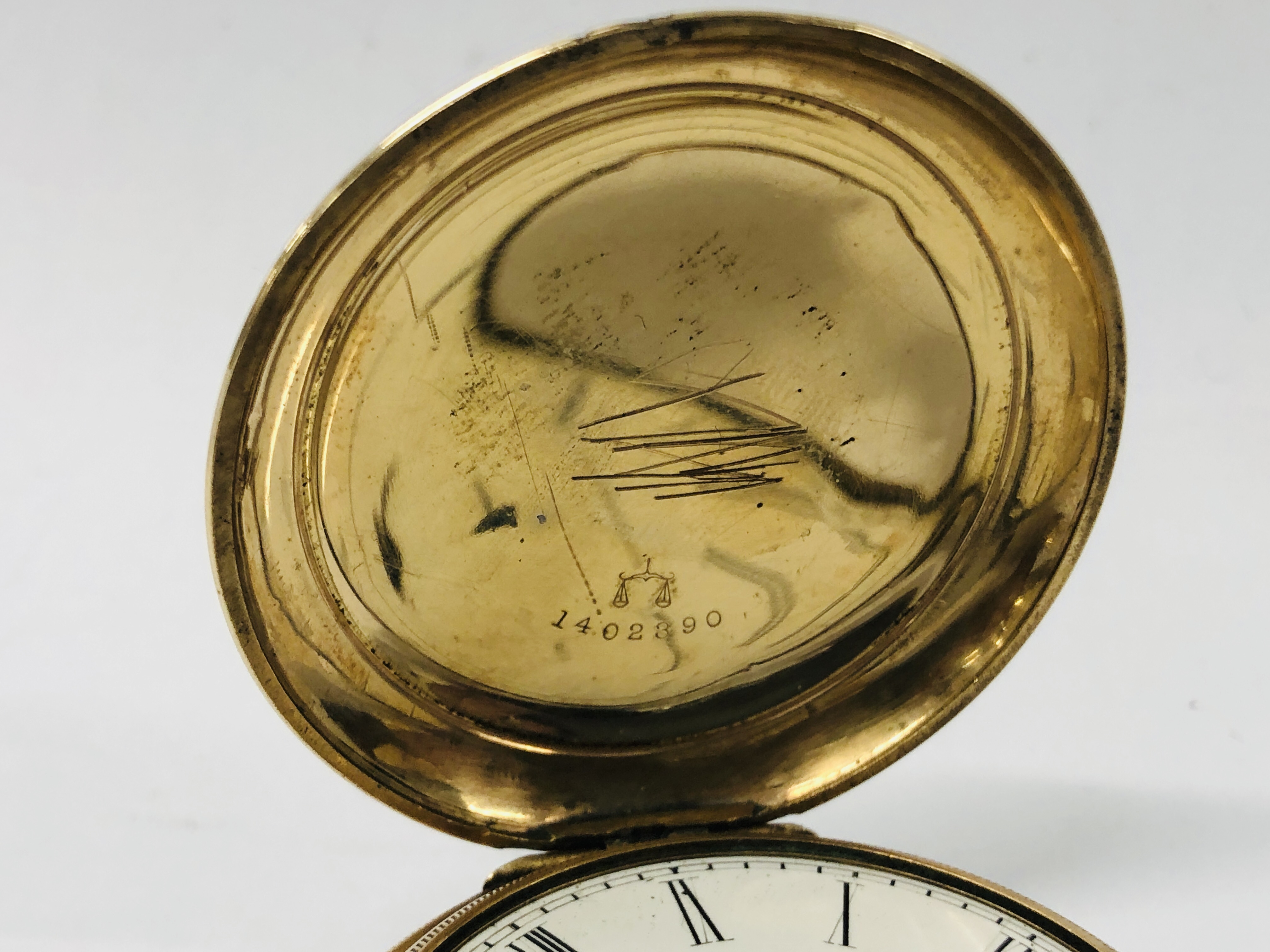 2 X VINTAGE GOLD PLATED POCKET WATCHES - ONE MARKED "ELGIN NATIONAL WATCH CO. - Image 8 of 14