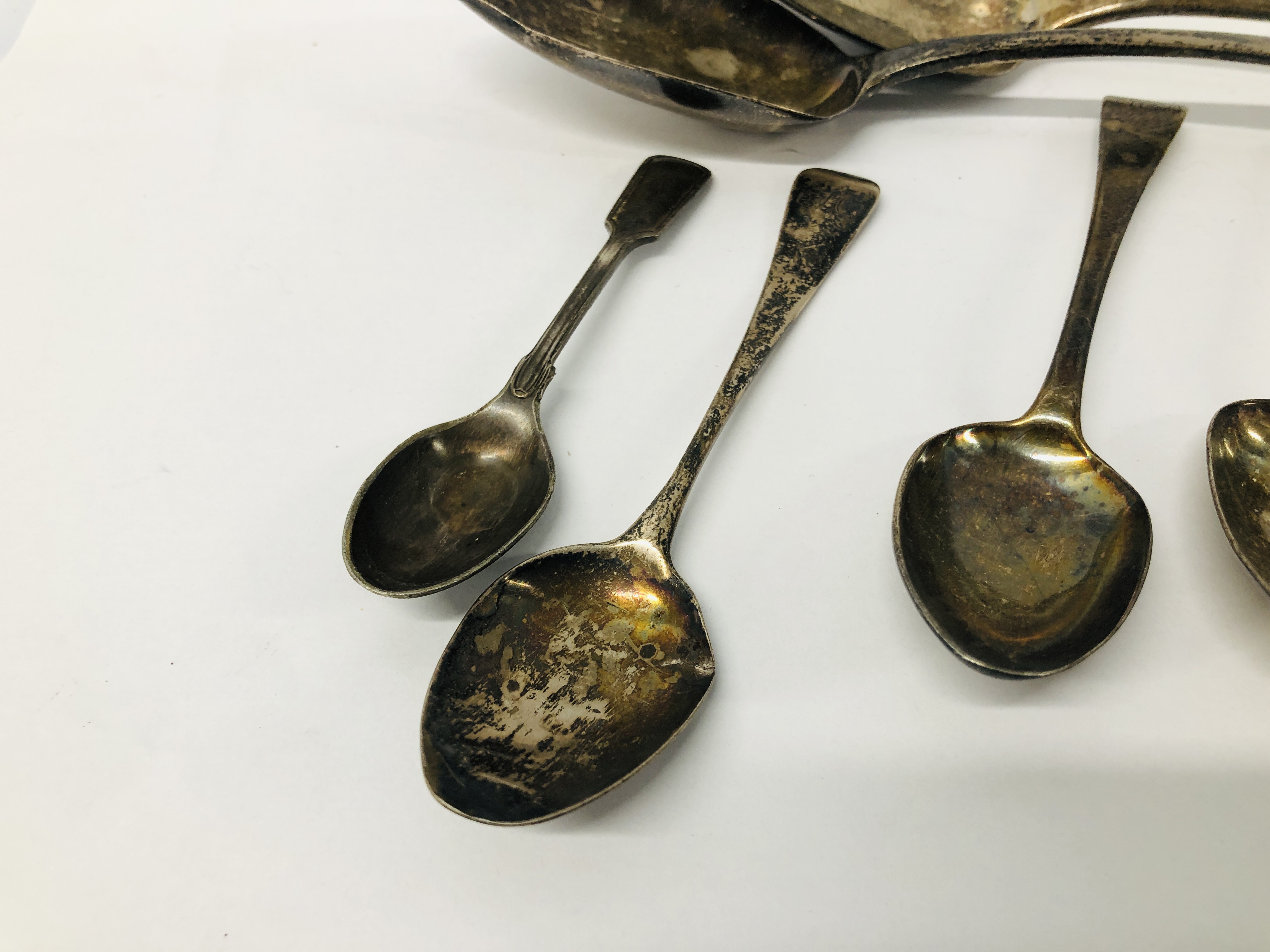 TWO GEORGIAN SILVER SERVING SPOONS, OLD ENGLISH PATTERN, - Image 3 of 7