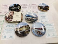 COLLECTION OF LIMITED EDITION "DAVENPORT" TRAIN RELATED COLLECTORS PLATES TO INCLUDE 4 X "THE LAST