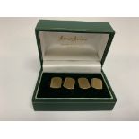A PAIR OF 9CT GOLD CUFFLINKS, IN A GREEN BOX (6.