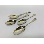 A PAIR OF HANOVERIAN PATTERN SHELL-BACK SILVER SERVING SPOONS, MAKER G.R.I.