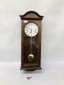 A GOOD QUALITY FOX AND SIMPSON REPRODUCTION WALL CLOCK WITH WESTMINSTER CHIMING MOVEMENT