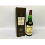 A 700ML BOTTLE OF "THE GLEN LIVET" 12 YEAR OLD SINGLE MALT WHISKY IN PRESENTATION BOX