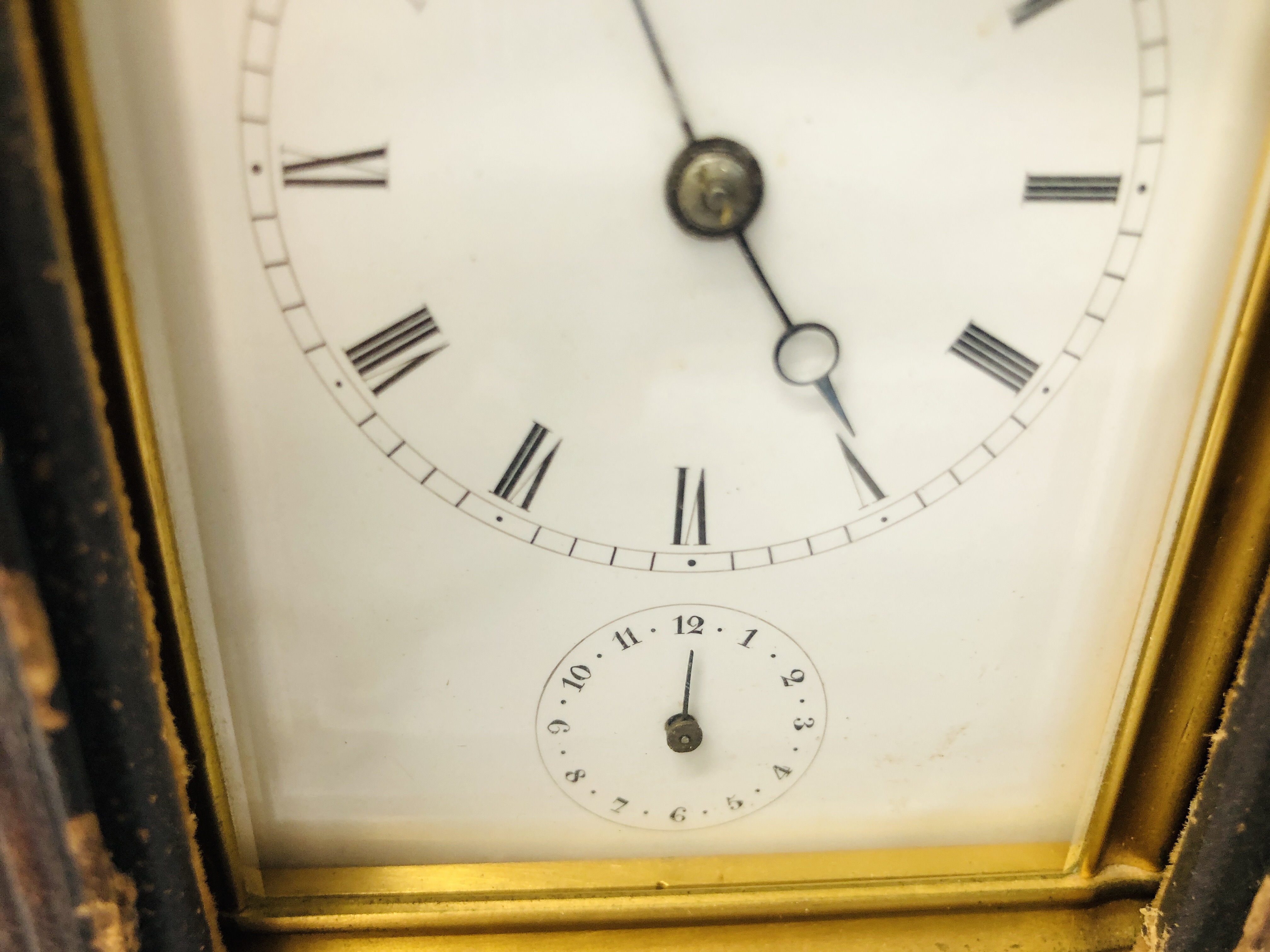 A LATE C19TH BRASS CARRIAGE CLOCK, - Image 4 of 12
