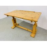 MODERN PINE ADJUSTABLE CRAFT TABLE - W 120CM. D 69CM.