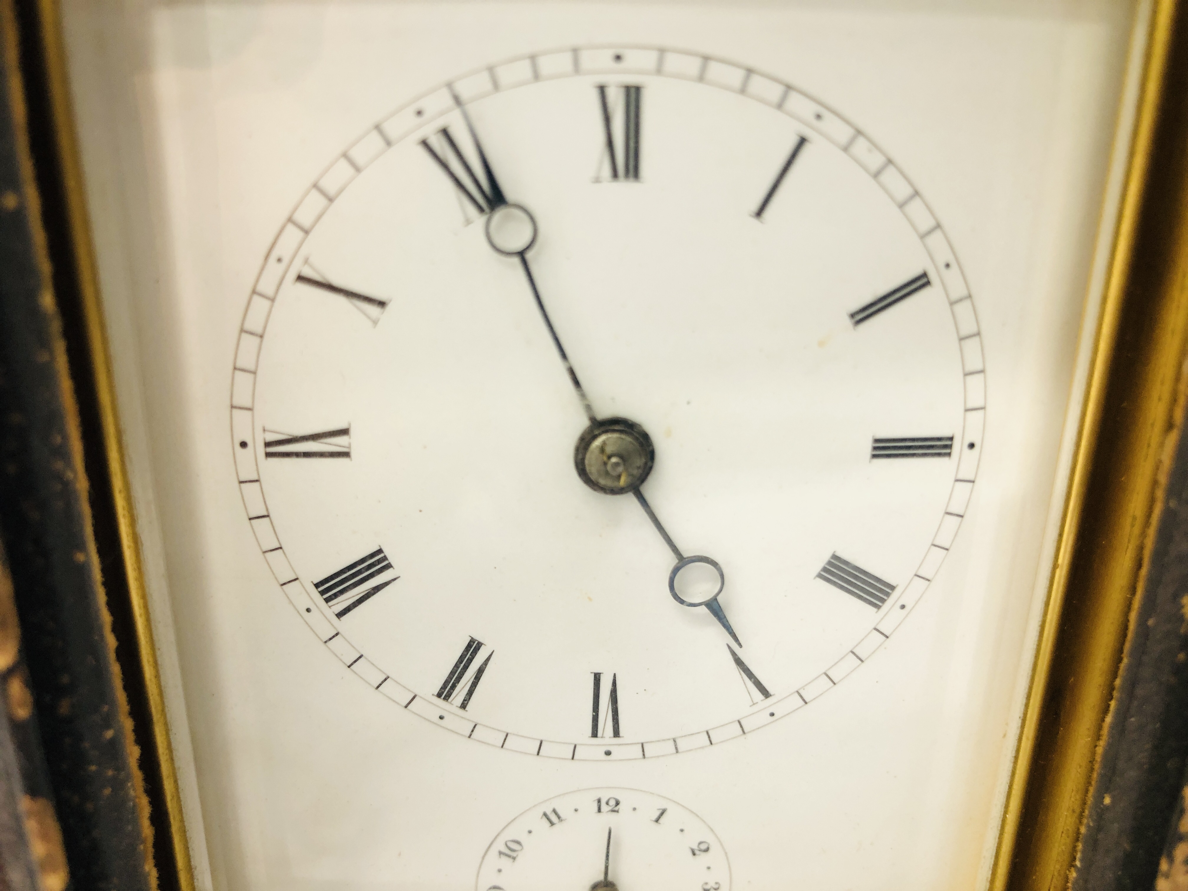 A LATE C19TH BRASS CARRIAGE CLOCK, - Image 3 of 12