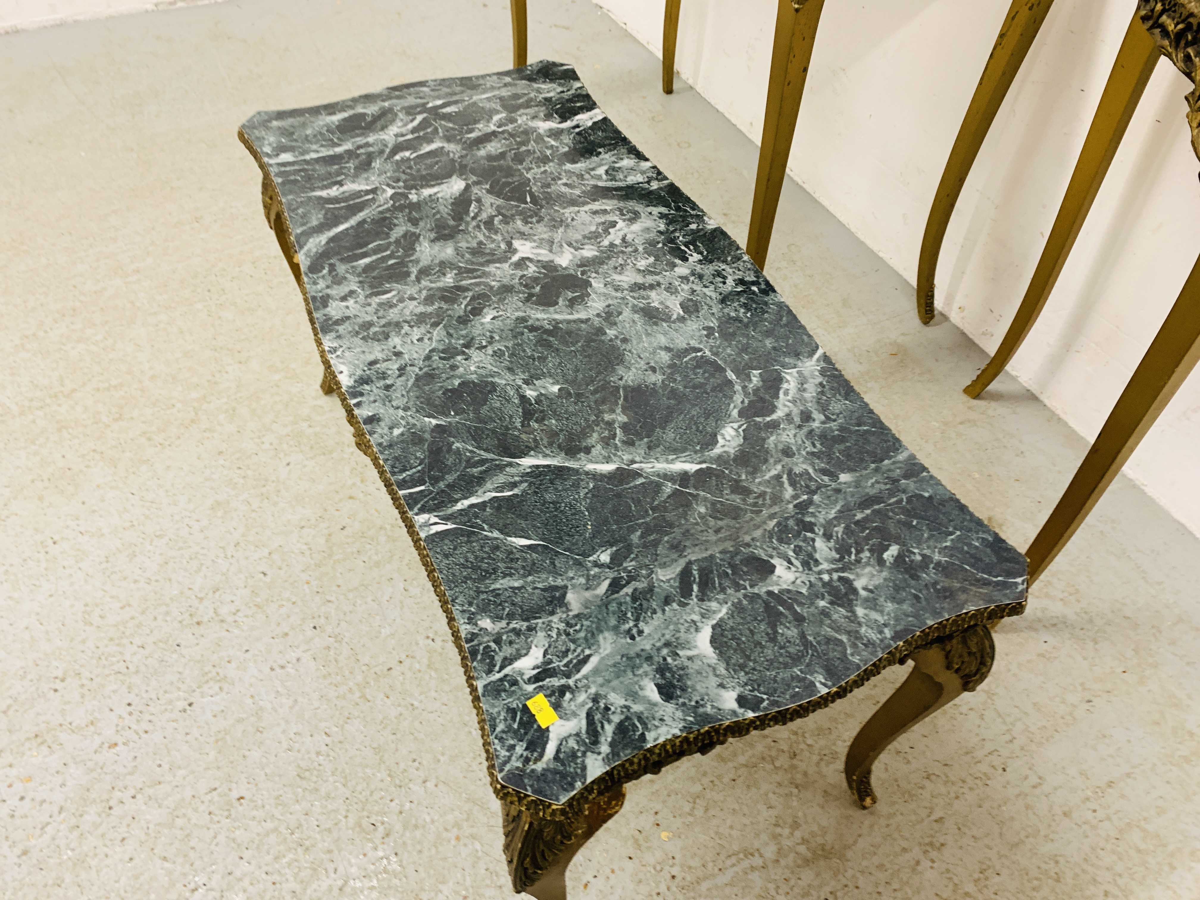 THREE ORNATE MOCK MARBLE EFFECT TOP OCCASIONAL TABLES A/F - Image 3 of 7