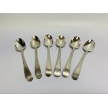 A SET OF 6 BRIGHT-CUT GEORGE III SILVER SERVING SPOONS, MAKER W.C.