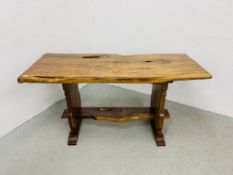 NATURAL SLAB WOOD DINING TABLE - W 160CM. D 66CM. H 78CM.