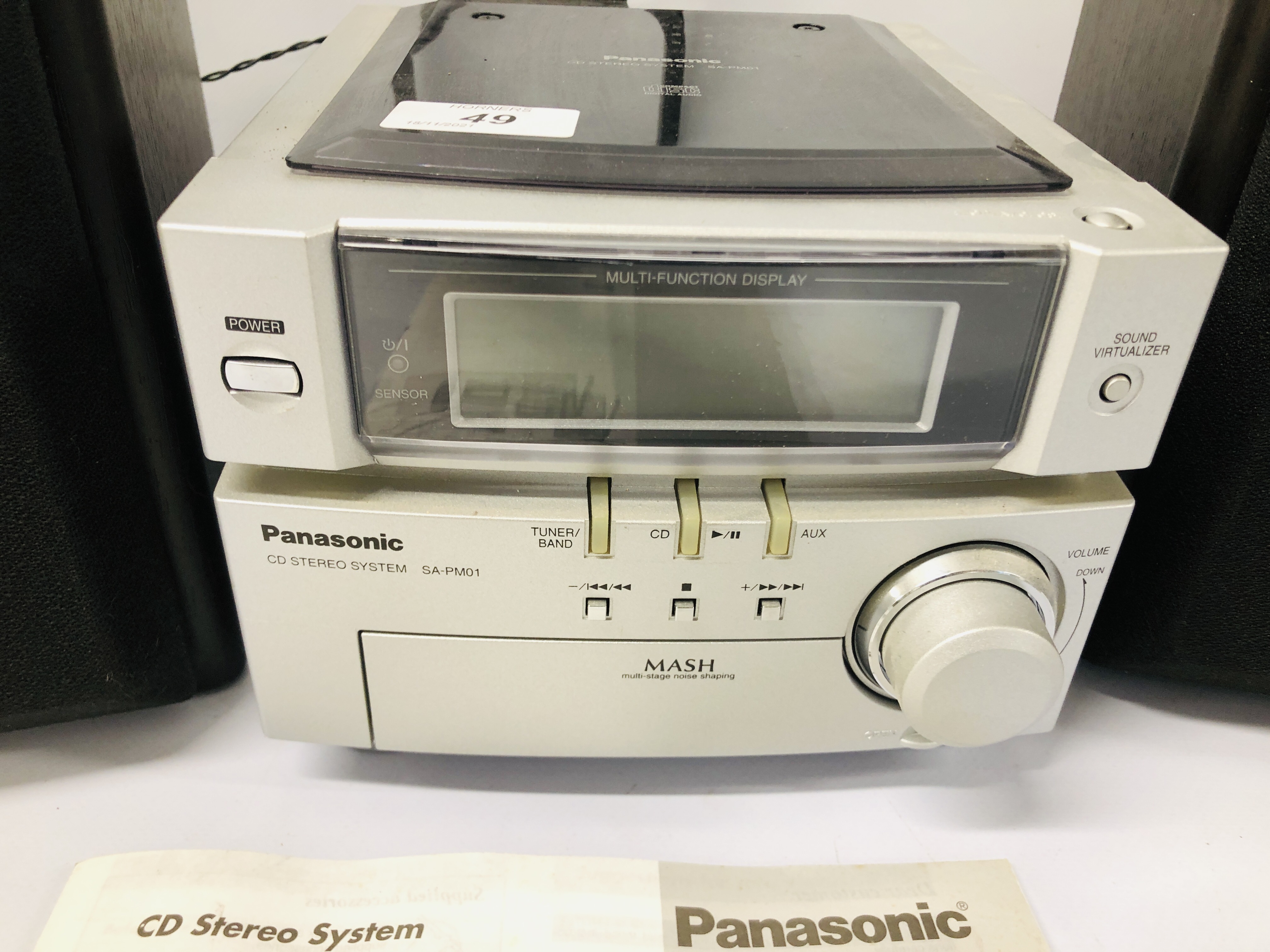PANASONIC COMPACT CD STEREO SYSTEM - SOLD AS SEEN - Image 3 of 3