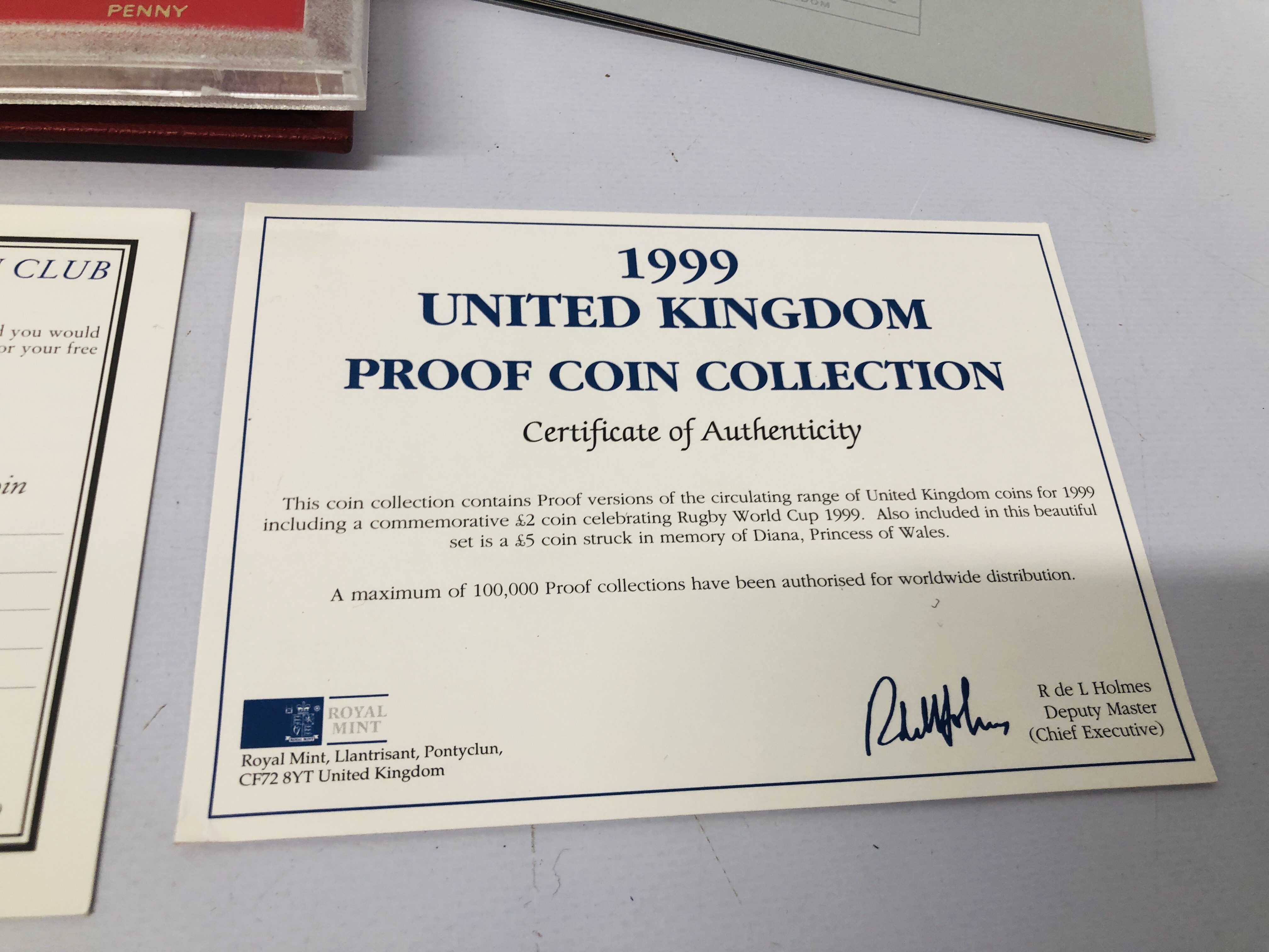 1999 UNITED KINGDOM PROOF COIN COLLECTION WITH CERTIFICATE AND FAREWELL TO THE £.S. - Image 6 of 7