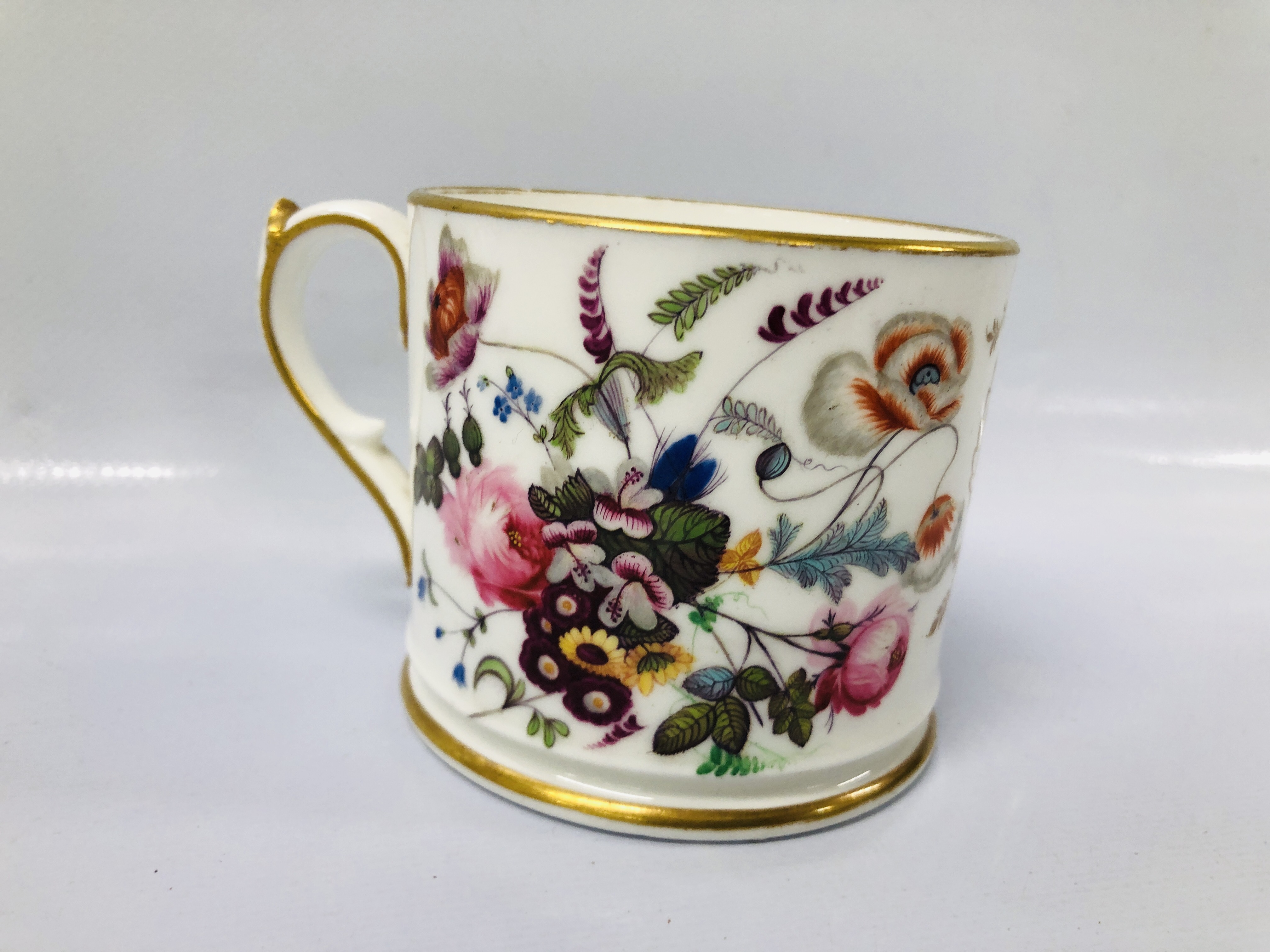 VINTAGE "DAVENPORT" MUG HANDPAINTED WITH FLOEWRS AND LAKE SCENE ALONG WITH A CREAM WARE CHRISTENING - Image 2 of 9