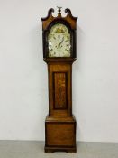 A GEORGE III OAK EIGHT DAY LONG CASE CLOCK,