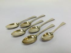 A SET OF 6 BRIGHT-CUT SILVER DESSERT SPOONS, WILLIAM SUMNER,