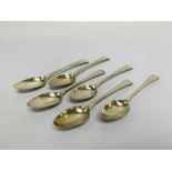 A SET OF 6 BRIGHT-CUT SILVER DESSERT SPOONS, WILLIAM SUMNER,