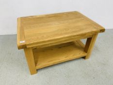 MODERN LIGHT OAK FINISH COFFEE TABLE - W 90CM. D 60CM. H 50CM.