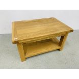 MODERN LIGHT OAK FINISH COFFEE TABLE - W 90CM. D 60CM. H 50CM.