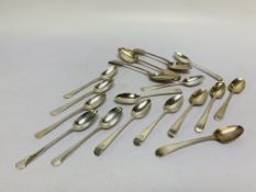 17 SILVER TEASPOONS, MAINLY GEORGIAN.