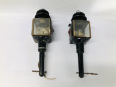 PAIR OF VINTAGE CARRIAGE LAMPS H 47CM (A/F)