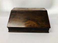 MAHOGANY SLOPED WRITING BOX,