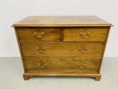 ANTIQUE MAHOGANY TWO OVER TWO DRAWER CHEST - W 111CM. D 55CM. H 83CM.