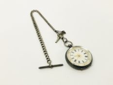 SILVER POCKET WATCH ON CHAIN