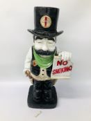 VINTAGE FIBRE GLASS ADVERTISING "NO SMOKING" SHERIFF - H 73CM.