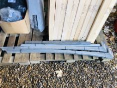 50 X 150CM GALVANISED ROOFING STRAPS (TWO PACKS) AND 16 X 100CM GALVANISED STRAP BARS AND 14 X