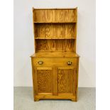 A SMALL PINE COTTAGE KITCHEN DRAWER - W 84CM. D 44CM. H 173CM.