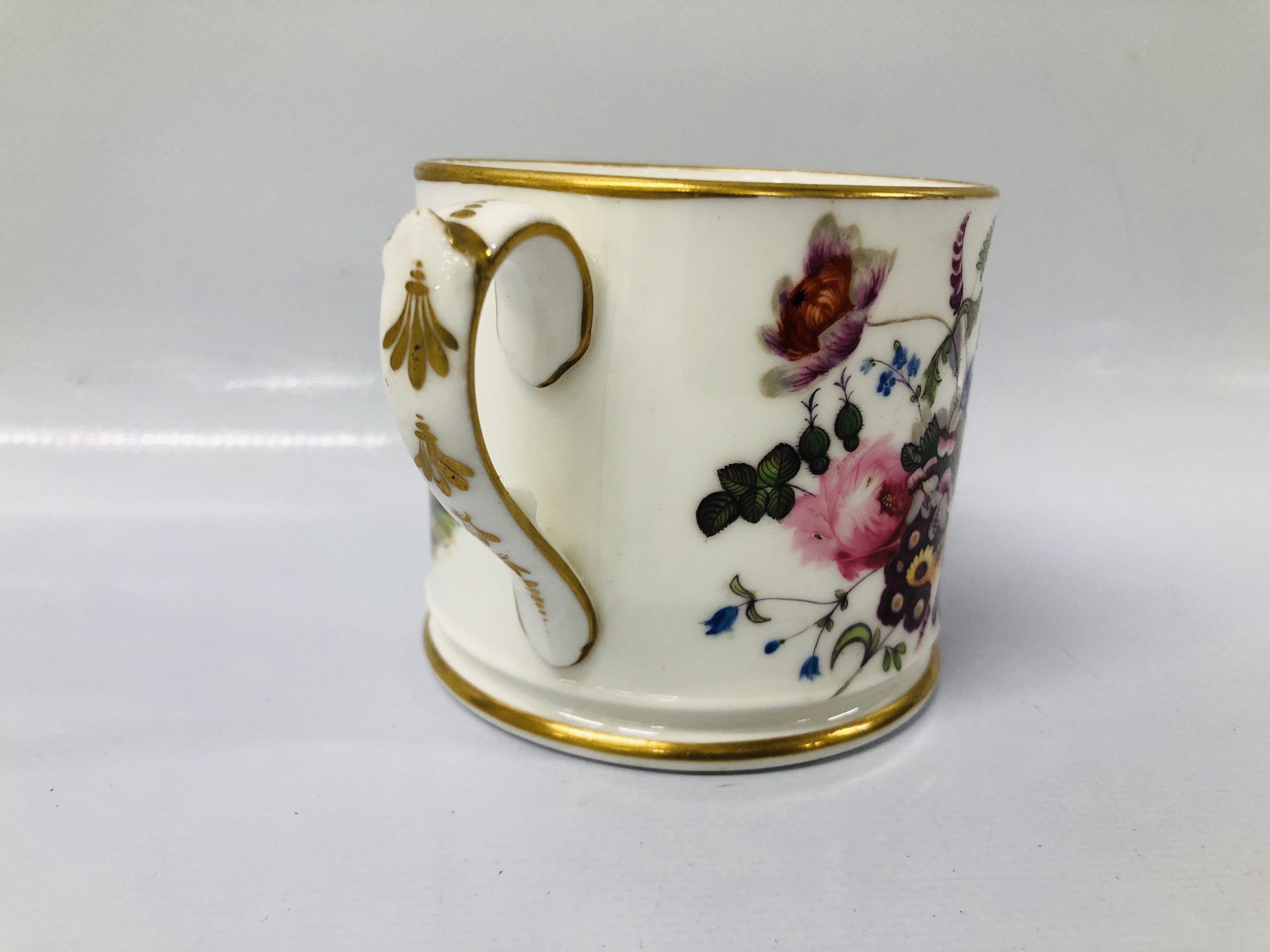 VINTAGE "DAVENPORT" MUG HANDPAINTED WITH FLOEWRS AND LAKE SCENE ALONG WITH A CREAM WARE CHRISTENING - Image 4 of 9