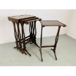 NEST OF 4 MAHOGANY GRADUATED TABLES