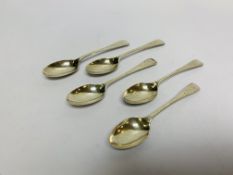 SIX BRIGHT-CUT SILVER TEASPOONS,