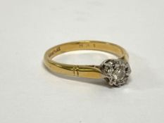 AN 18CT GOLD SOLITAIRE DIAMOND RING (2.