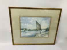 FRAMED PRINT "ON THE BURE" BY JASON PARTNER - H 30CM. W 41.5CM.