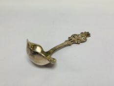 A NORWEGIAN SILVER SAUCE SPOON,