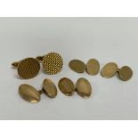 3 PAIRS OF 9CT GOLD CUFFLINKS (26.