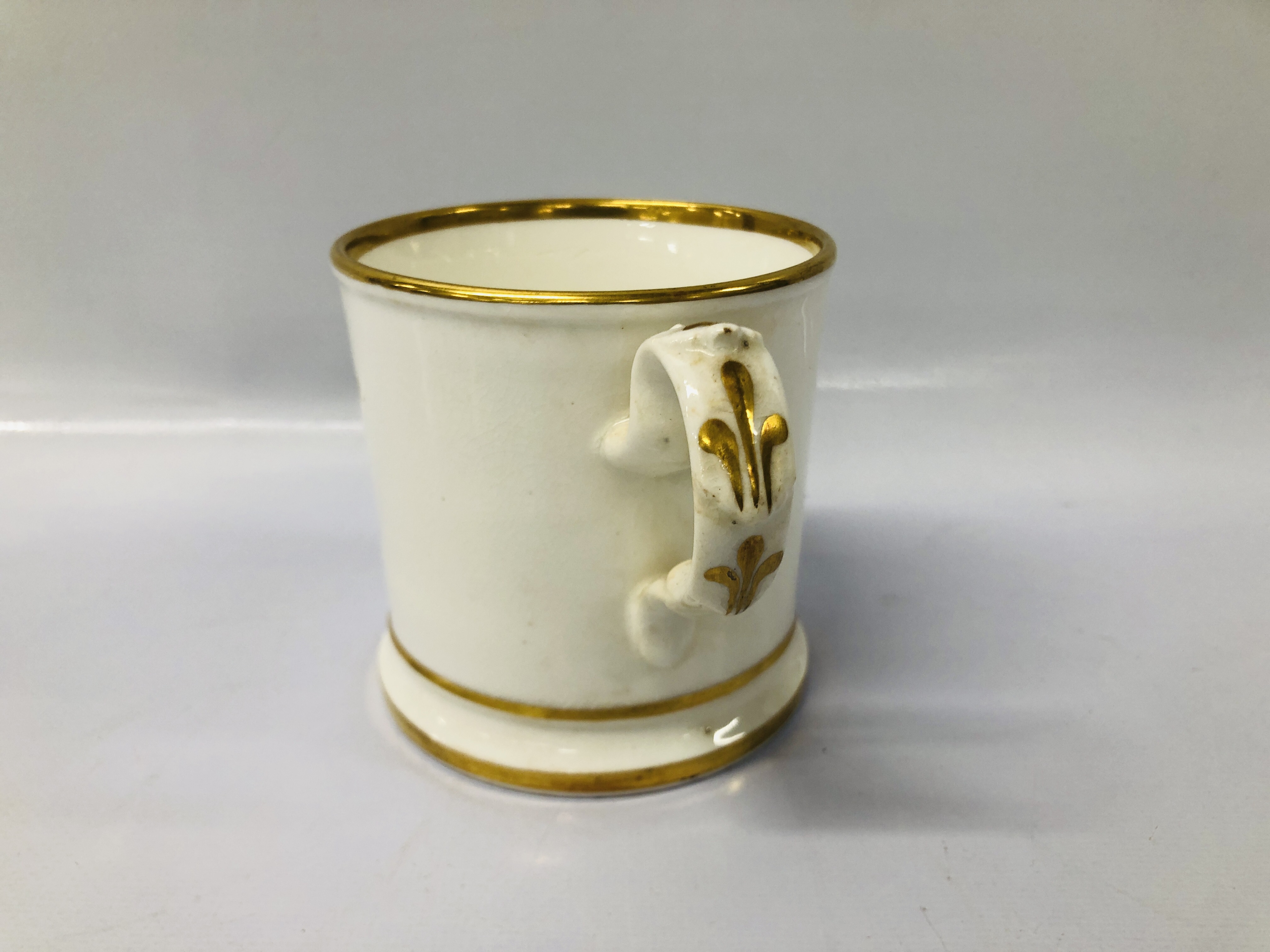 VINTAGE "DAVENPORT" MUG HANDPAINTED WITH FLOEWRS AND LAKE SCENE ALONG WITH A CREAM WARE CHRISTENING - Image 9 of 9