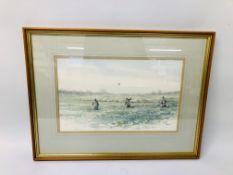 FRAMED WATERCOLOUR "A HEN BRUSHED FROM THE KALE" HEGGATT NORFOLK BEARING SIGNATURE "JASON PARTNER"