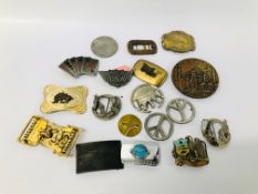 COLLECTION OF 18 ASSORTED BELT BUCKLES