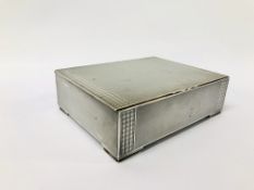 ART DECO SILVER CIGARETTE BOX - W 17CM. D 13CM. H 5CM.