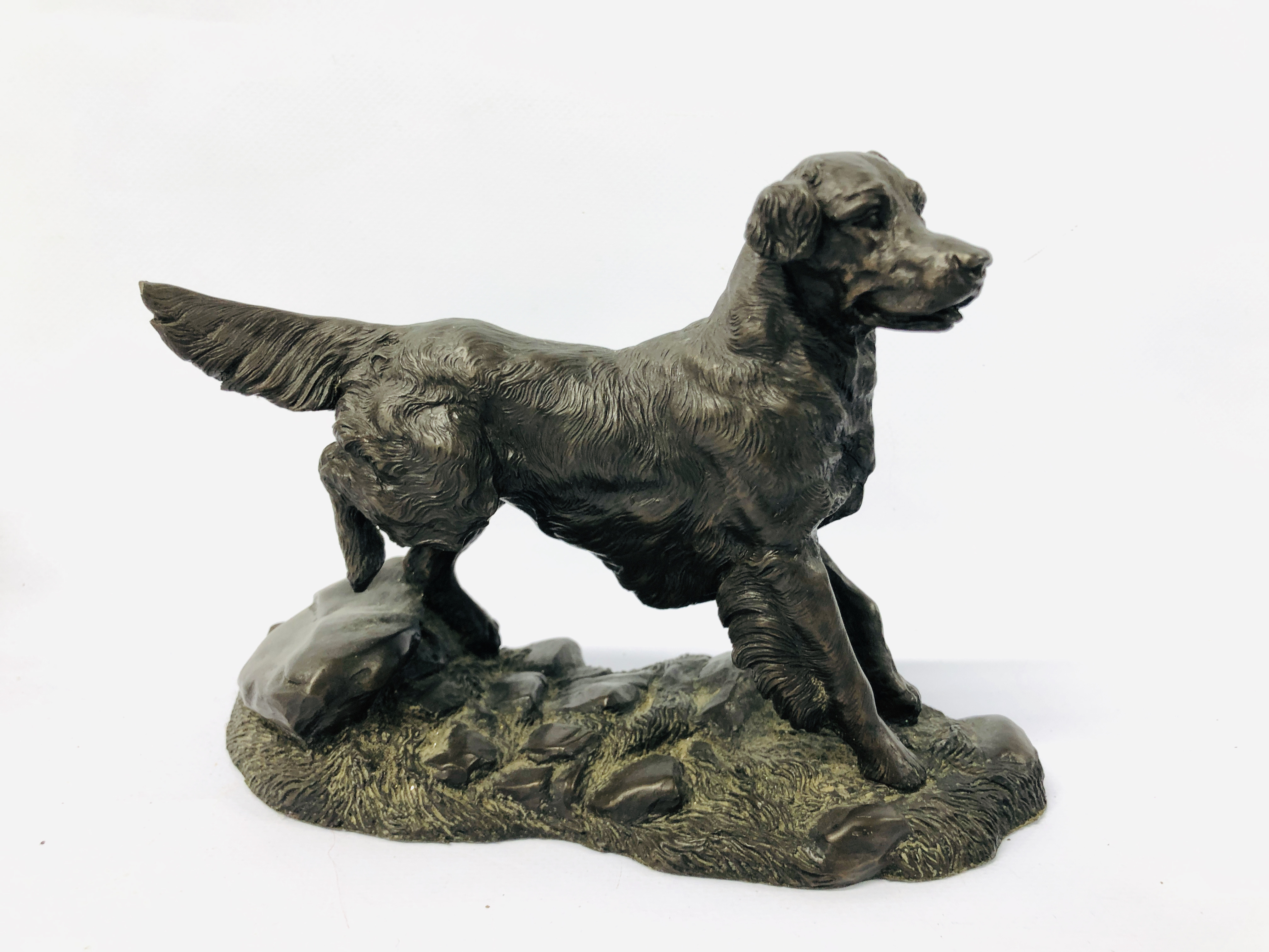 STAGG ORNAMENT, BRONZE EFFECT DOG, ENAMELED STAGG TRINKET, - Image 7 of 8