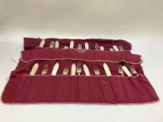 12 SILVER FISH KNIVES AND FORKS, W.R.