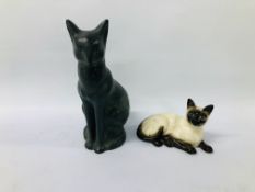 BESWICK CAT ALONG WITH A STUDIO ART STUDY OF A CAT