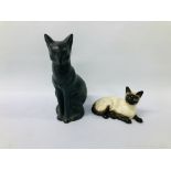 BESWICK CAT ALONG WITH A STUDIO ART STUDY OF A CAT