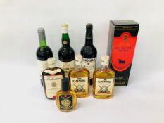 2 X BOTTLES "THE CLAYMORE" SCOTCH WHISKY 35CL, "BALLANTINES" SCOTCH WHISKY 35CL,