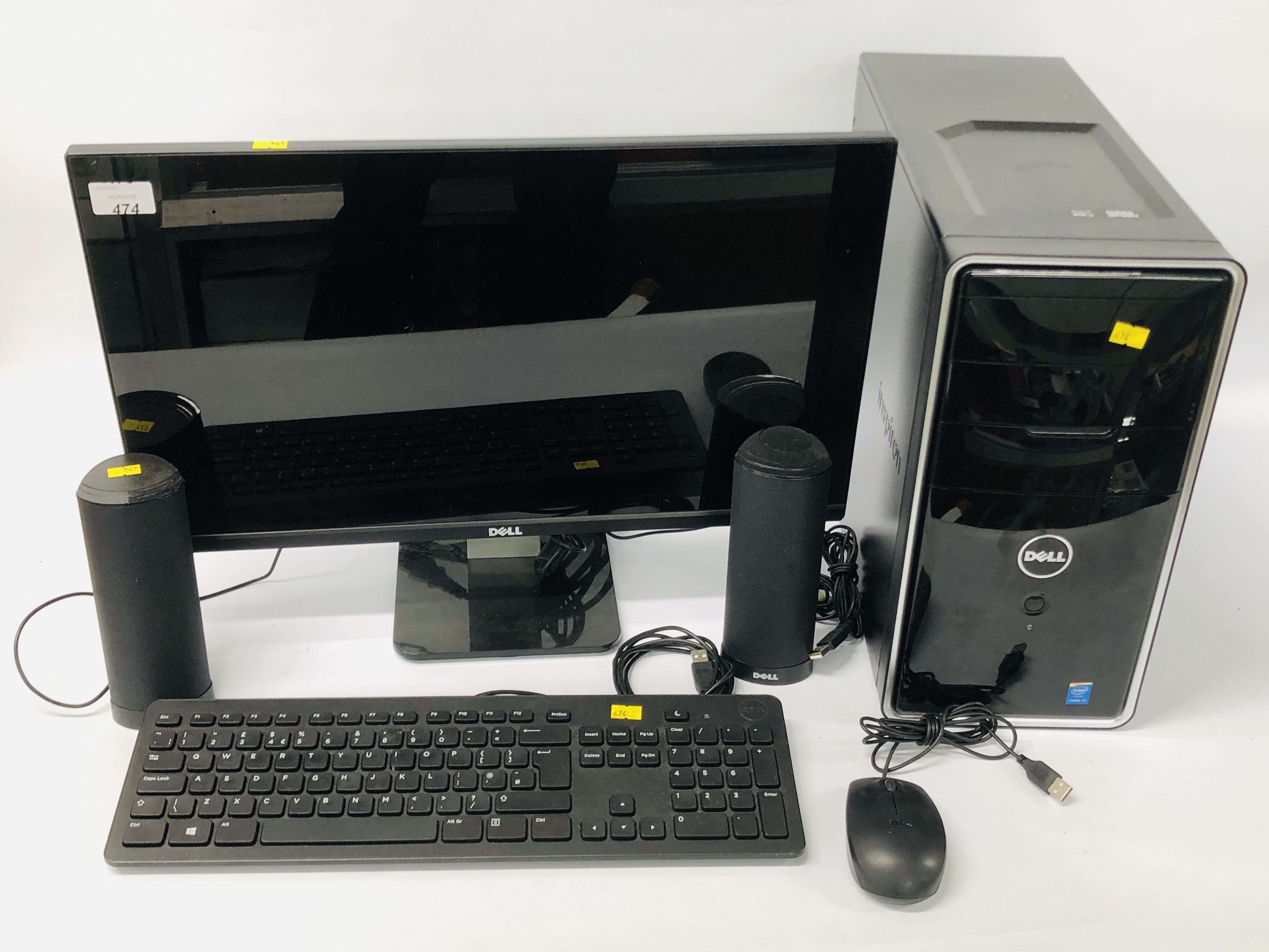 A DELL DESKTOP COMPUTER SYSTEM (HARD DRIVE REMOVED) - SOLD AS SEEN