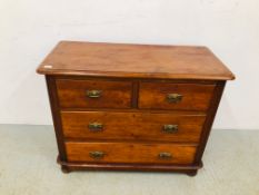 A SMALL VICTORIAN MAHOGANY TWO OVER TWO DRAWER CHEST - W 106CM. D 48CM. H 83CM.