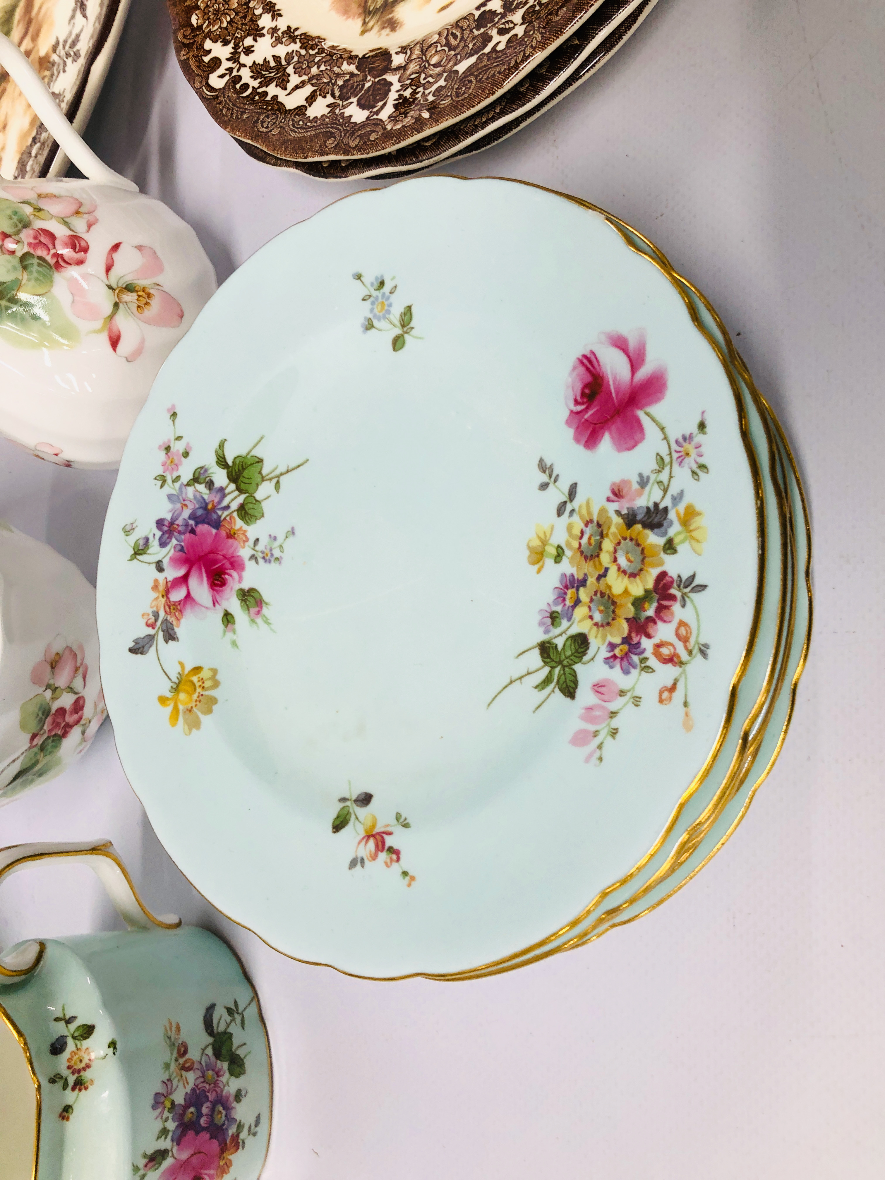 9 PIECES OF ROYAL CROWN DERBY "POSIES" (7 SIDE PLATES ONE HAVING SMALL CHIP AND SCRATCH, CREAM JUG, - Image 3 of 18